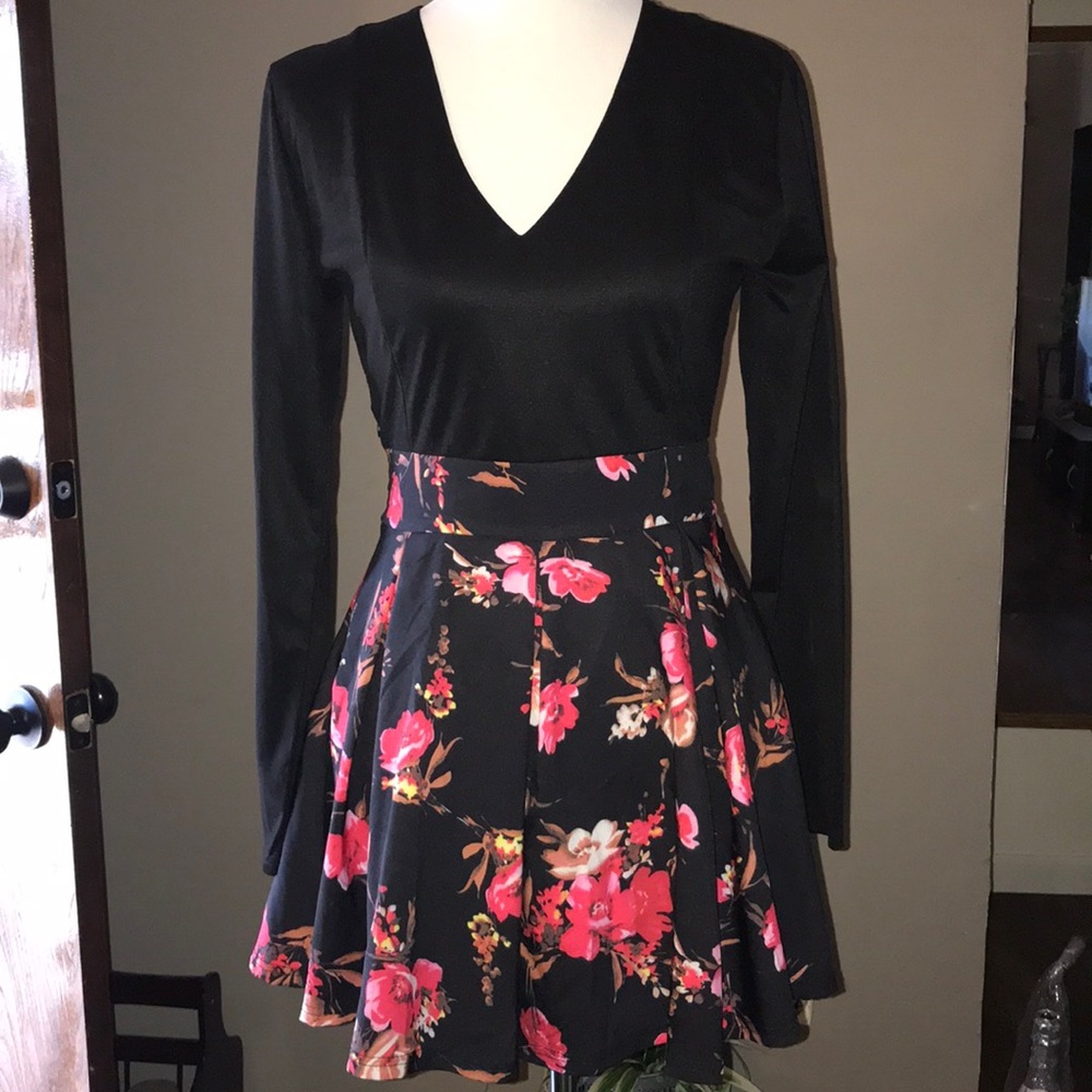 Black floral dress